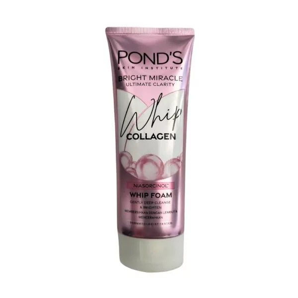 Pond's Bright Miracle Whip Collagen Foam - Deep cleansing and firming face wash with collagen and Vitamin B3.