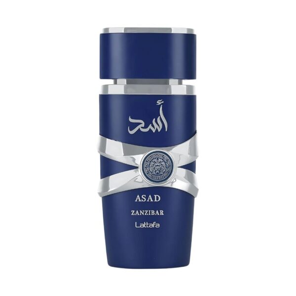 Lattafa Asad Zanzibar – Men’s perfume with black pepper, coconut, and vanilla for a fresh, warm scent.