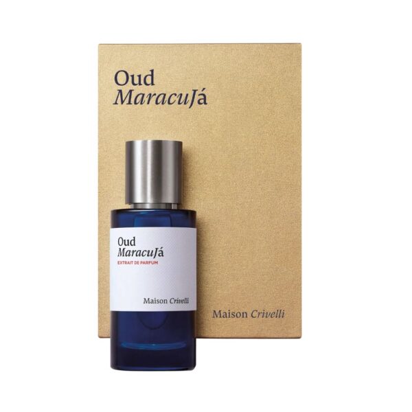 Maison Crivelli Oud Maracujá – Unisex perfume with passionfruit, oud, and leather for a bold, exotic scent.