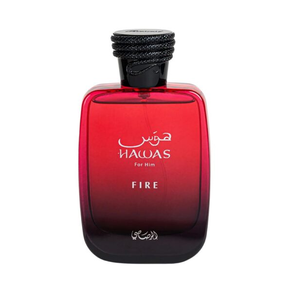 Rasasi Hawas Fire EDP – Bold men’s perfume with clary sage, jasmine, and amber for a strong, lasting scent.