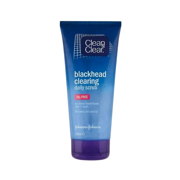 Clean & Clear Blackhead Clearing Scrub – Oil-free scrub with salicylic acid to remove blackheads and clean pores.