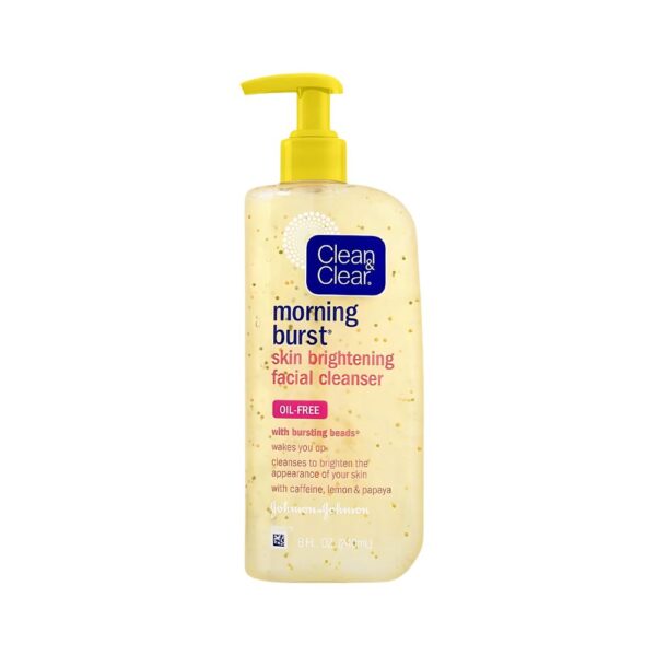 Clean & Clear Morning Burst Brightening Cleanser – Face wash with Vitamin C and bursting beads for fresh and glowing skin.