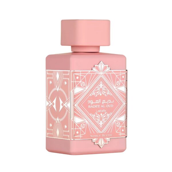 Lattafa Badee Al Oud Noble Blush Perfume EDP Unisex 100ml – A sweet and powdery fragrance with rose milk, almond, and vanilla.