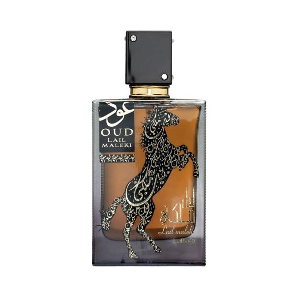 Lattafa Oud Lail Maleki Perfume EDP Unisex 100ml – A warm and spicy fragrance with pink pepper, jasmine, and sandalwood.