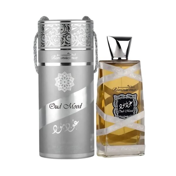 Lattafa Oud Mood Silver Perfume EDP Men 100ml – A rich and musky fragrance with bergamot, rose, and vanilla.