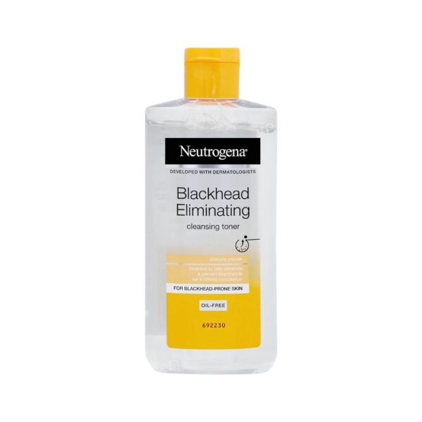 Neutrogena Blackhead Eliminating Cleansing Toner 200ml – Oil-free toner with salicylic acid for clean skin and clear pores.