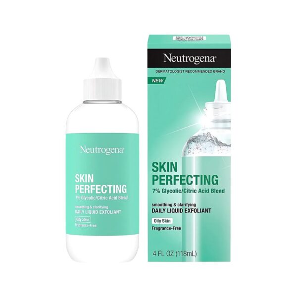 Neutrogena Skin Perfecting Smoothing & Clarifying Liquid – Oil-free exfoliant with Glycolic and Citric Acid blend for clear, smooth skin