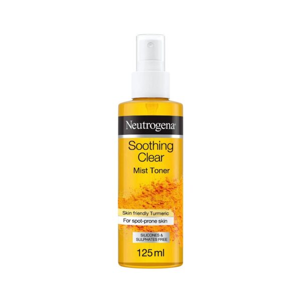 Neutrogena Soothing Clear Mist Toner – Ultra-fine spray with Turmeric to refresh, calm, and hydrate stressed skin.