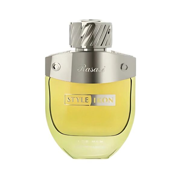 Rasasi Style Ikon – Men’s perfume with citrus, caramel, and woody notes for a fresh, confident scent.