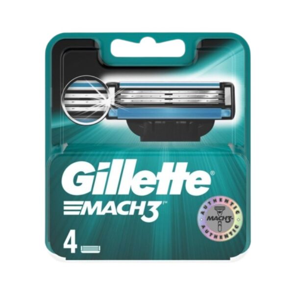 Gillette Mach3 Razor Blades Refills – Pack of 4 sharper blades for smooth and comfortable shave.