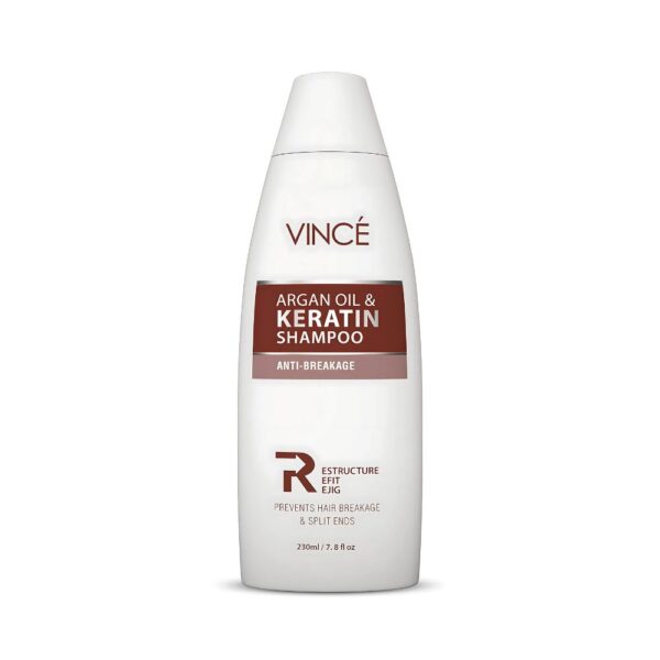 Vince Argan Oil & Keratin Shampoo – Makes hair soft, smooth, and strong with argan oil and keratin formula.