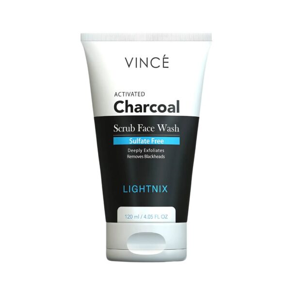 Vince Charcoal Scrub Face Wash For Women – Exfoliates, removes blackheads & brightens skin tone.