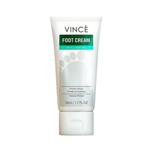 Vince Foot Cream – Moisturizing cream with peppermint and paraffin oil for repairing dry, cracked, and rough feet.