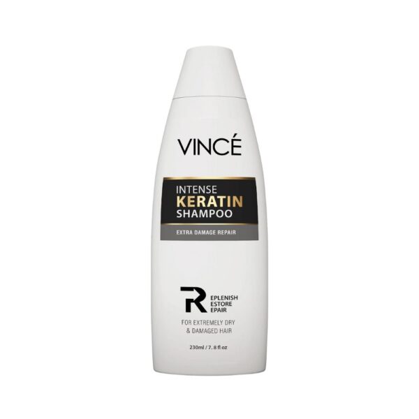 Vince Intense Keratin Shampoo – Keratin-rich shampoo to repair dry, damaged hair and make it soft and shiny.