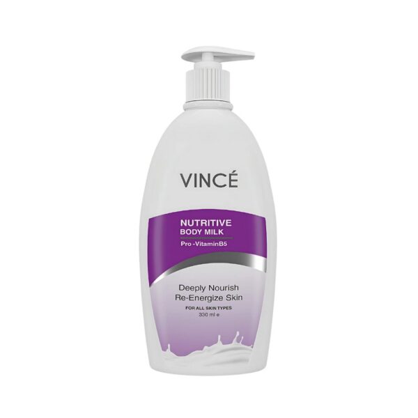 Vince Nutritive Body Milk – Nourishing body lotion with Pro-Vitamin B5 for soft, smooth, and healthy skin.