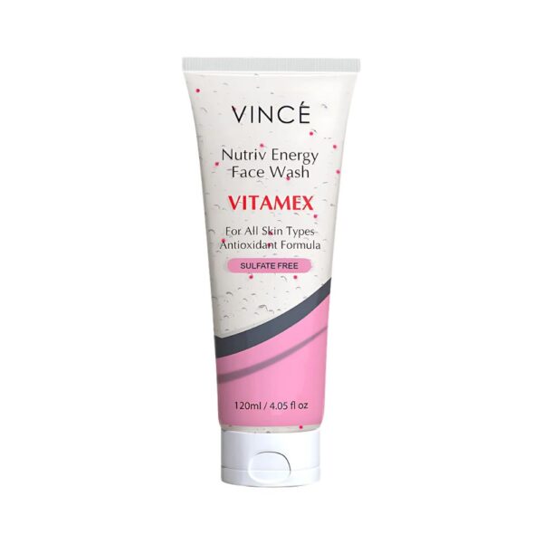 Vince Nutriv Energy Face Wash – Cleanses skin and adds freshness with Vitamin E and Pro-Vitamin B5.