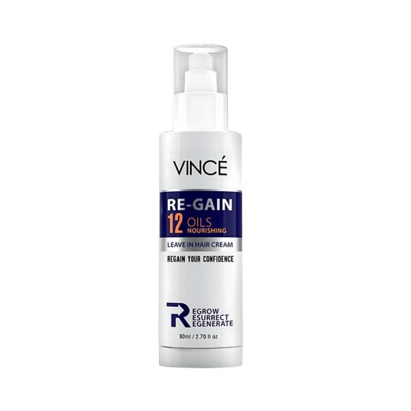 Vince Re-Gain Leave In Hair Cream – Hair growth cream with 12 oils for stronger roots and thick, healthy hair.