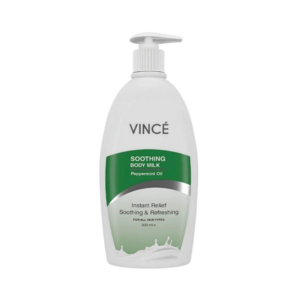 Vince Soothing Body Milk – Soothing and cooling body milk with peppermint oil for soft, smooth, and calm skin.