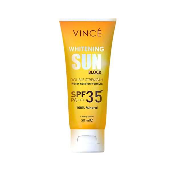 Vince Sunblock SPF 35 – Mineral-based UV protection sunblock for smooth, bright, and healthy skin.